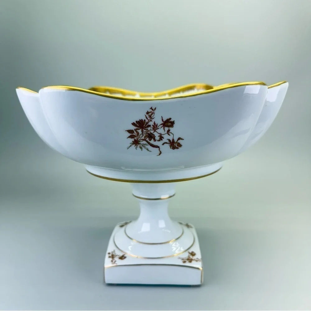 Handpainted French Porcelain Compote